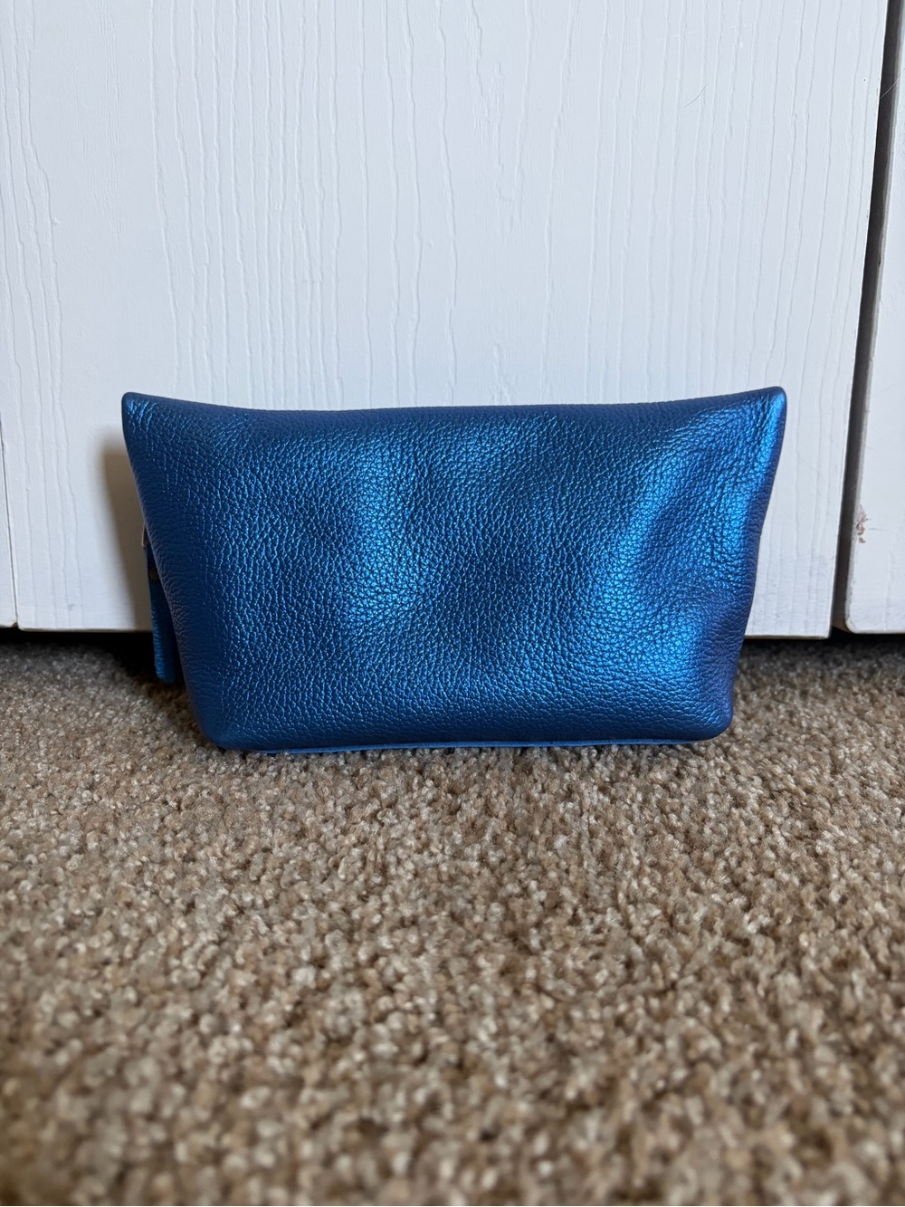 NWOT Portland Leather Goods Comet Blue ☄️💙💫🔵 Large Makeup Bag - Picture 3 of 5